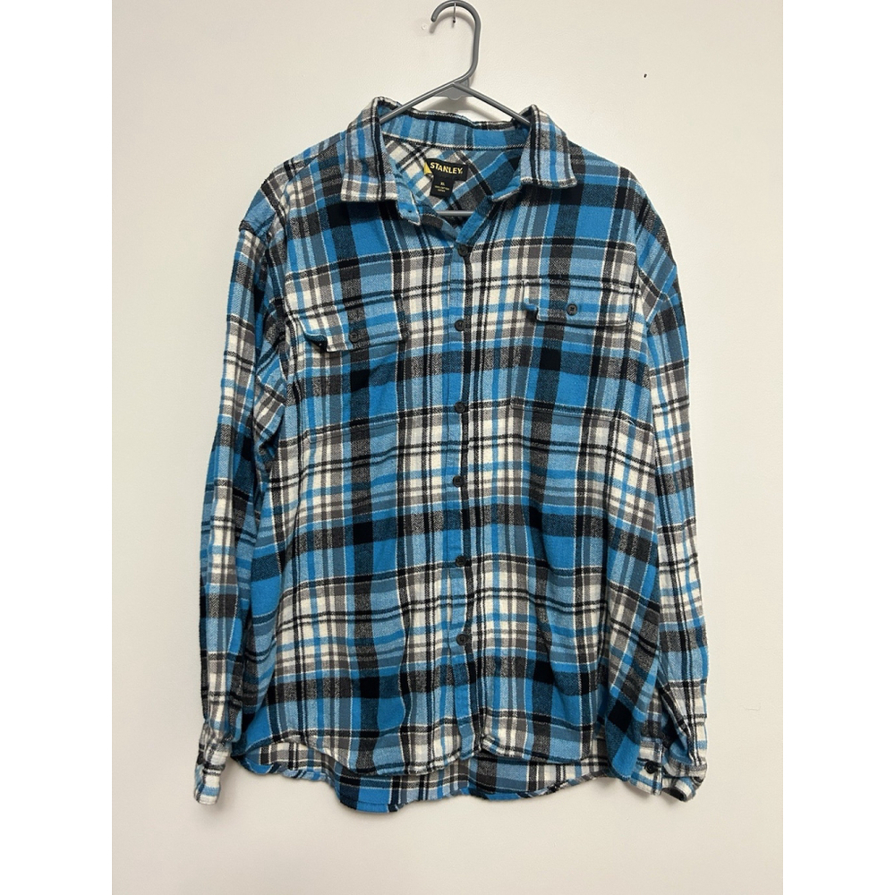 Stanley Workwear Plaid Flannel Men's XL Button Up Shirt 100% Cotton Lumbercore